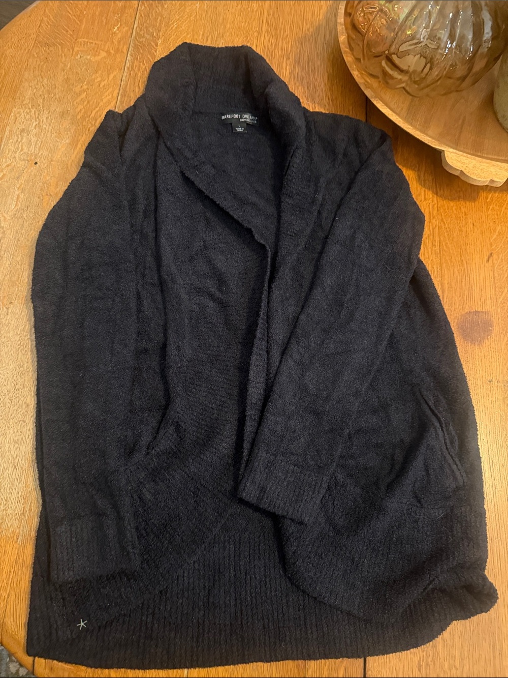 Barefoot dreams Woman’s Black Shawl Collar Sweater Cardigan
